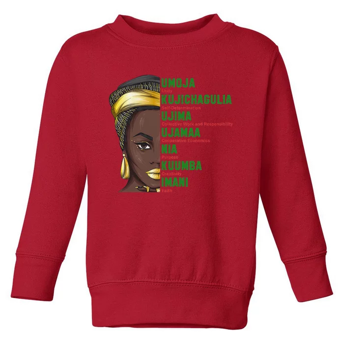 African American Christmas Kwanzaa Seven Principles Toddler Sweatshirt