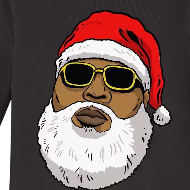 African American Christmas Hip Hop Santa Black Christmas Baby Long Sleeve Bodysuit