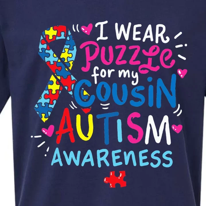 Autism Awareness Cousin funny support awareness month Sueded Cloud Jersey T-Shirt