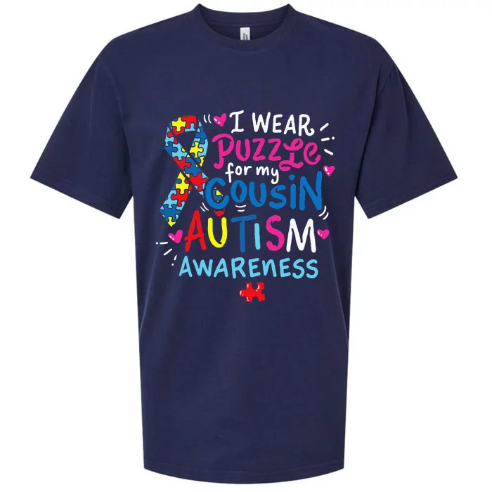 Autism Awareness Cousin funny support awareness month Sueded Cloud Jersey T-Shirt