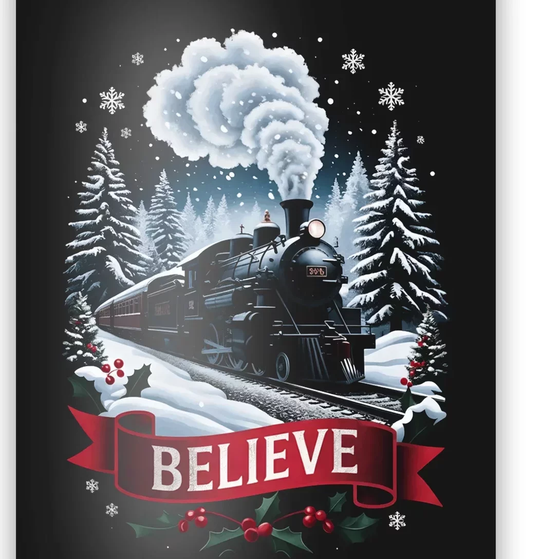 All Aboard Christmas North Pole Xmas Santa Long Sleeve Poster