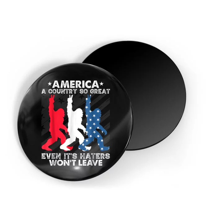 America A Country So Great Bigfoot American Flag 4H Of July Magnet