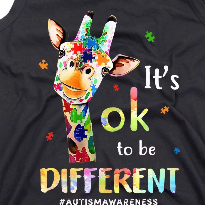 Autism Awareness Cute Giraffe Animal Its Ok To Be Different Tank Top