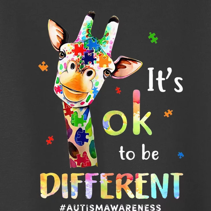 Autism Awareness Cute Giraffe Animal Its Ok To Be Different Toddler T-Shirt