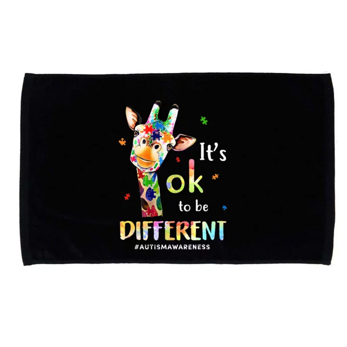 Autism Awareness Cute Giraffe Animal Its Ok To Be Different Microfiber Hand Towel