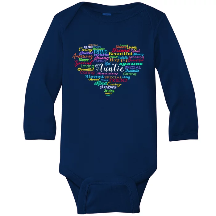 Auntie Aunt Christmas Mothers Day Birthday Nephew Gift Baby Long Sleeve Bodysuit