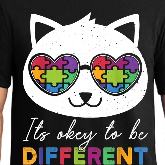 Autism Awareness Cat Warrior It's Ok To Be Different Pajama Set