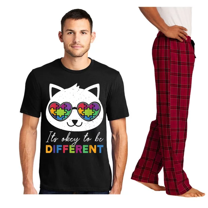 Autism Awareness Cat Warrior It's Ok To Be Different Pajama Set