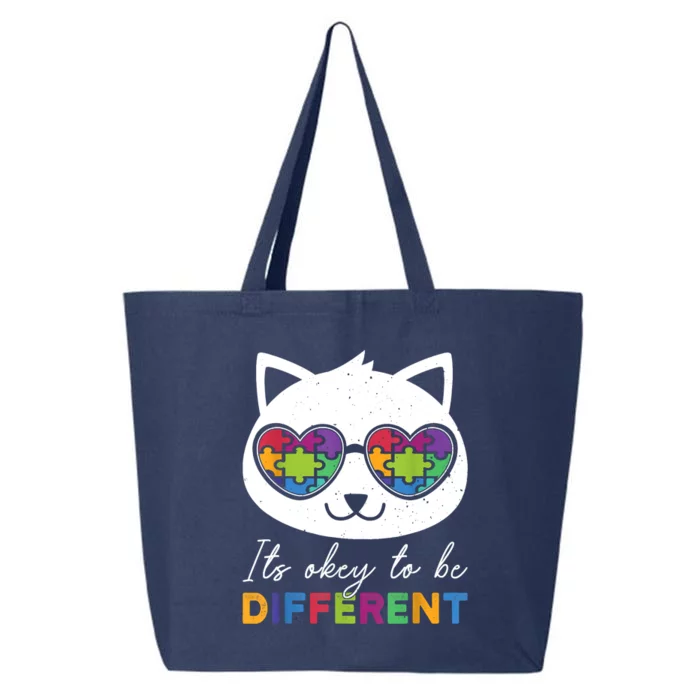 Autism Awareness Cat Warrior It's Ok To Be Different 25L Jumbo Tote