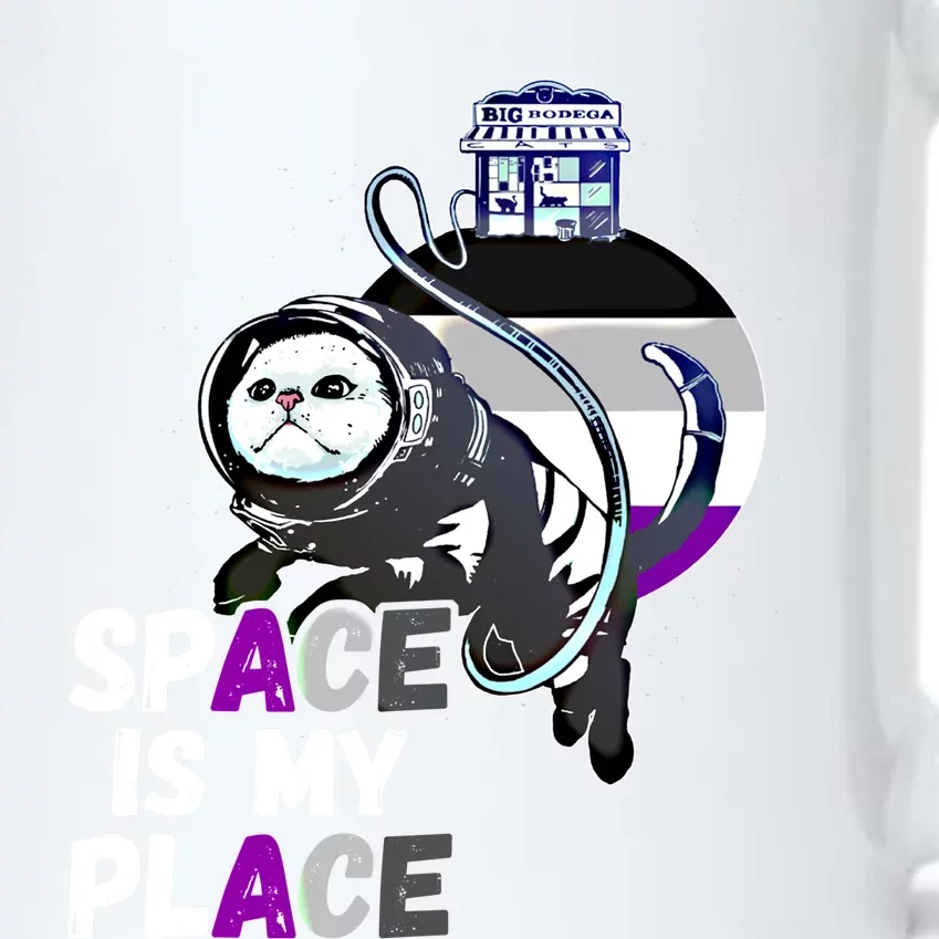 Asexual Astronaut Cat Retro Space Is My Place Ace Asexuality Gift Black Color Changing Mug