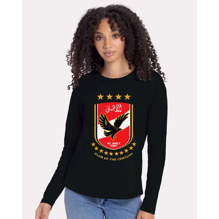 Al Ahly Club Supporter Fan Egypt Egyptian Womens Cotton Relaxed Long Sleeve T-Shirt