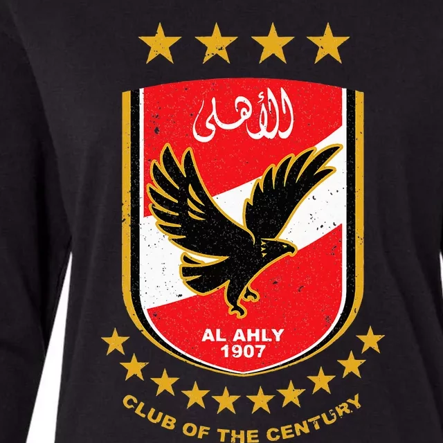 Al Ahly Club Supporter Fan Egypt Egyptian Womens Cotton Relaxed Long Sleeve T-Shirt