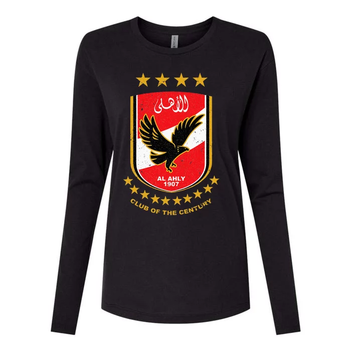 Al Ahly Club Supporter Fan Egypt Egyptian Womens Cotton Relaxed Long Sleeve T-Shirt