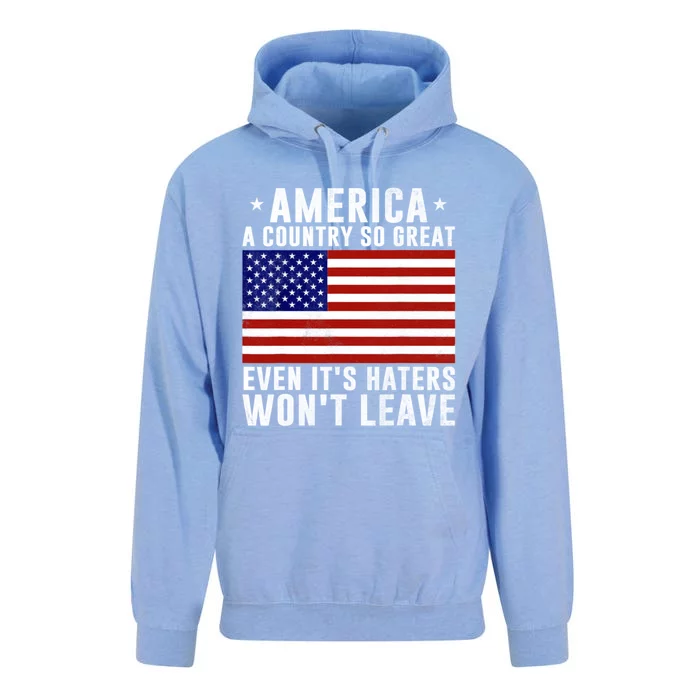 America A Country So Great Even Its Haters Wont Leave Unisex Surf Hoodie