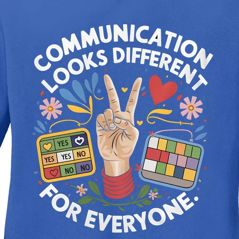 Autism Awareness Communication Looks Different For Everyone Gift Ladies Long Sleeve Shirt