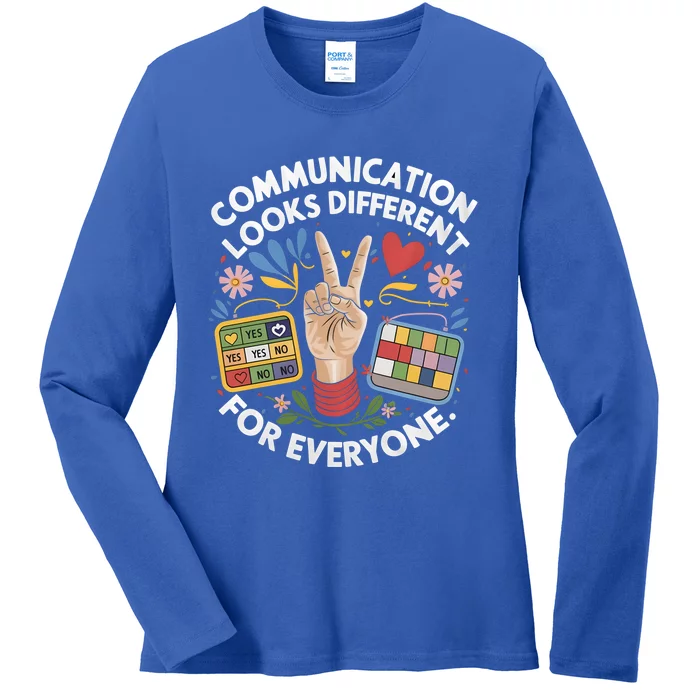 Autism Awareness Communication Looks Different For Everyone Gift Ladies Long Sleeve Shirt