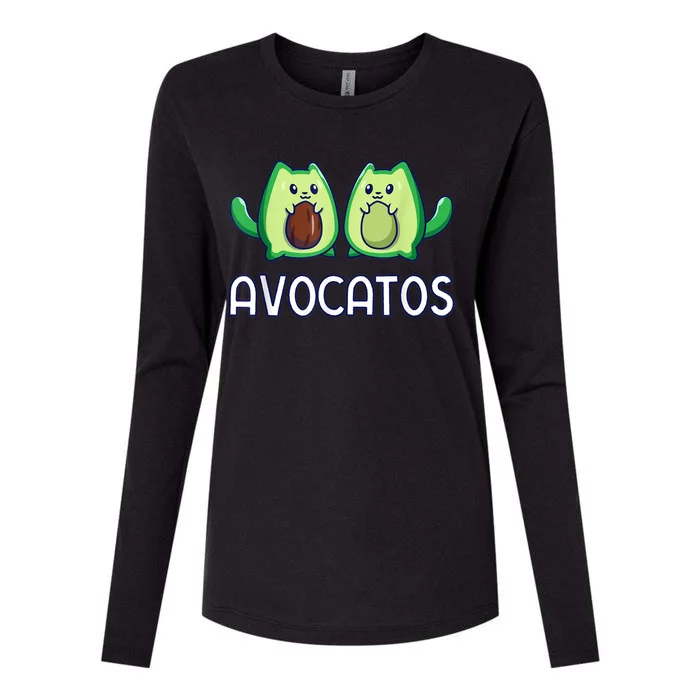 Avogato Avocado Cat Cat Vegan Womens Cotton Relaxed Long Sleeve T-Shirt