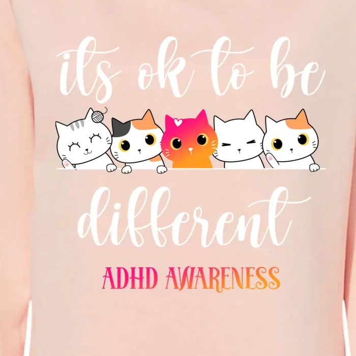 Adhd Awareness Cat Its Ok To Be Different Asd Neurodiversity Gift Womens California Wash Sweatshirt