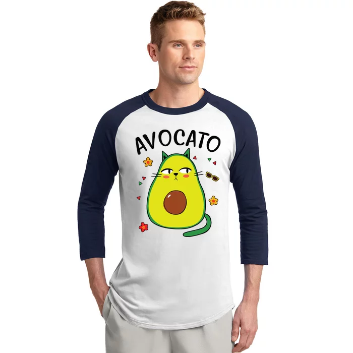 Avocato Avocado Cat Cinco De Mayo Funny Women Baseball Sleeve Shirt