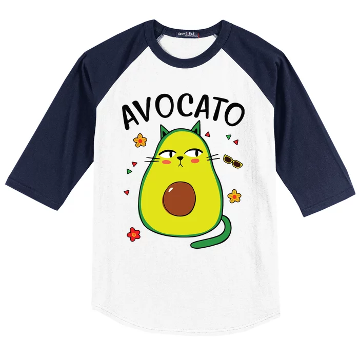 Avocato Avocado Cat Cinco De Mayo Funny Women Baseball Sleeve Shirt