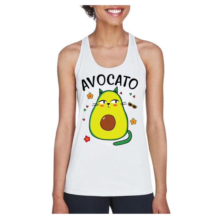 Avocato Avocado Cat Cinco De Mayo Funny Women Women's Racerback Tank