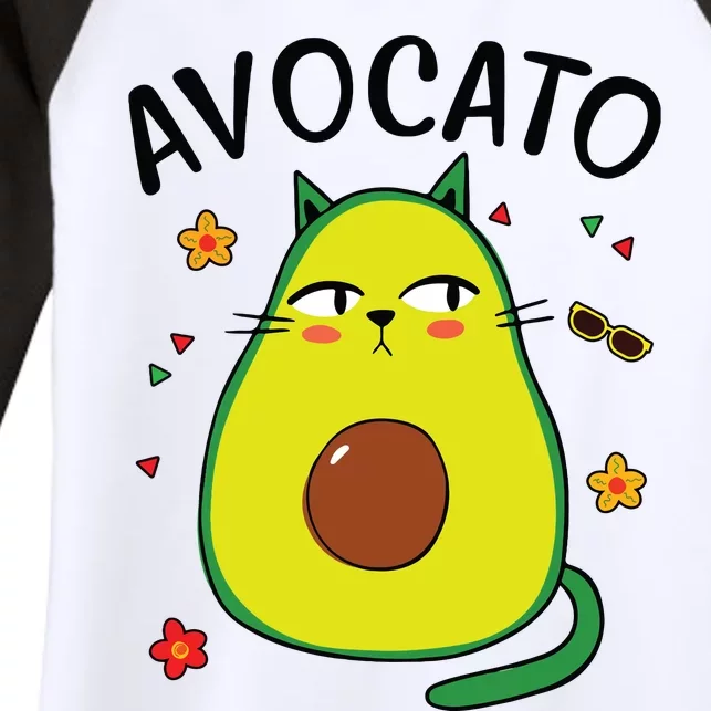 Avocato Avocado Cat Cinco De Mayo Funny Women Women's Tri-Blend 3/4-Sleeve Raglan Shirt