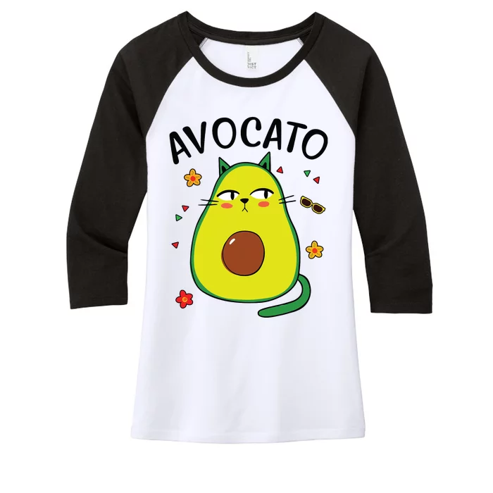 Avocato Avocado Cat Cinco De Mayo Funny Women Women's Tri-Blend 3/4-Sleeve Raglan Shirt