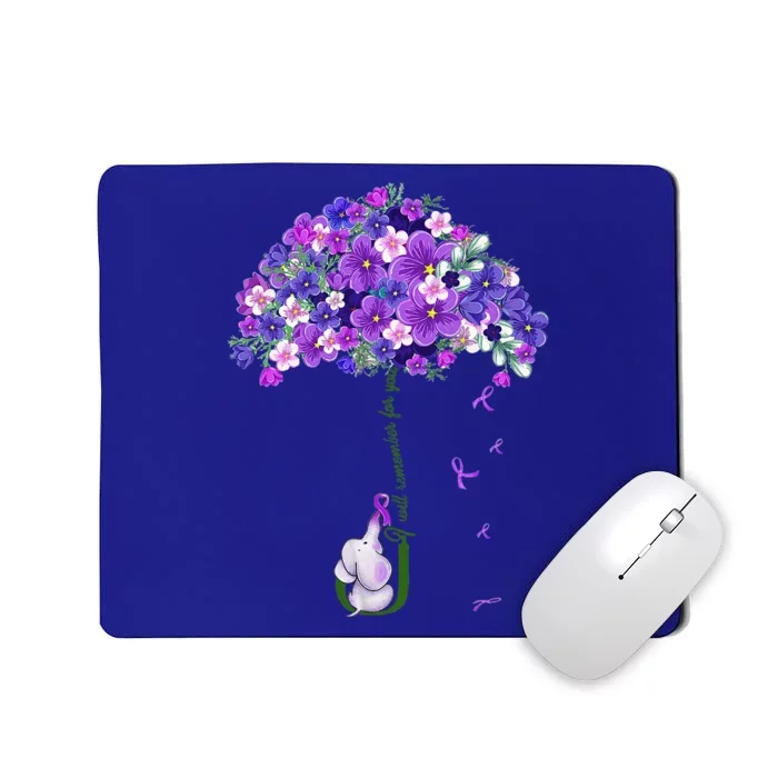 Alzheimer Awareness Cute Elephant I Will Remember For You Mousepad