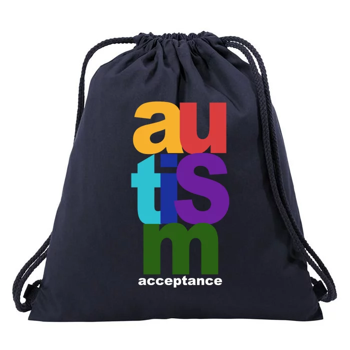 Autism Acceptance Colorful Drawstring Bag