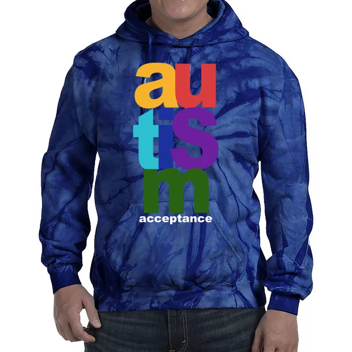 Autism Acceptance Colorful Tie Dye Hoodie