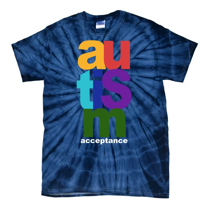 Autism Acceptance Colorful Tie-Dye T-Shirt