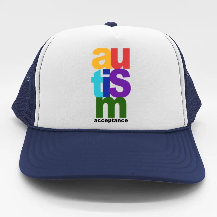 Autism Acceptance Colorful Trucker Hat