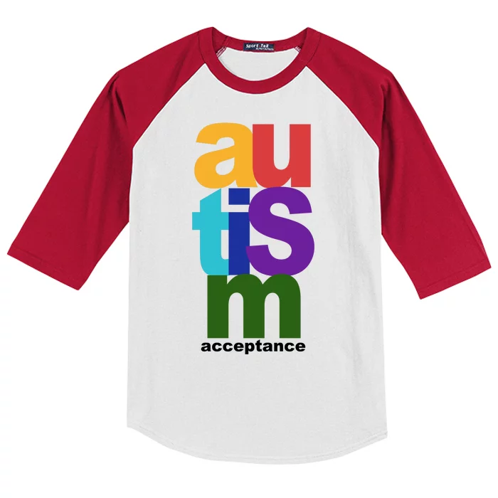 Autism Acceptance Colorful Kids Colorblock Raglan Jersey