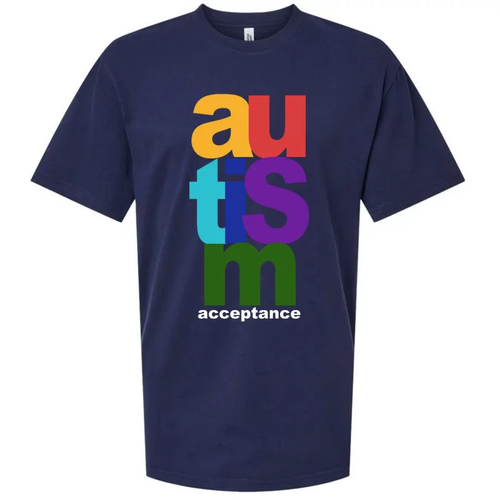 Autism Acceptance Colorful Sueded Cloud Jersey T-Shirt