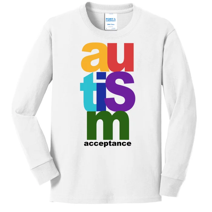 Autism Acceptance Colorful Kids Long Sleeve Shirt