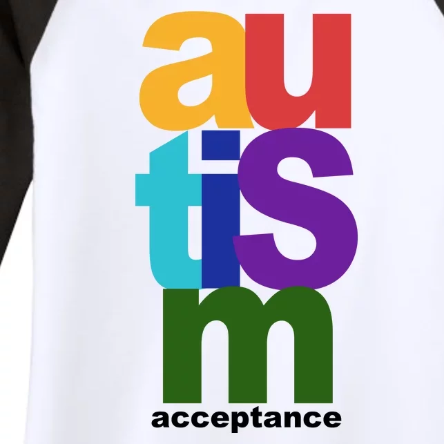 Autism Acceptance Colorful Women's Tri-Blend 3/4-Sleeve Raglan Shirt