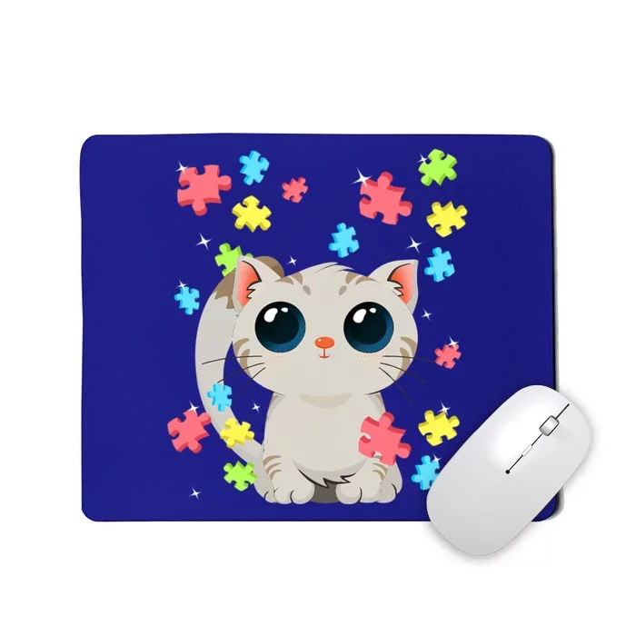 Autism Awareness Cute Cat Kitten Color Puzzles Balloons Great Gift Mousepad