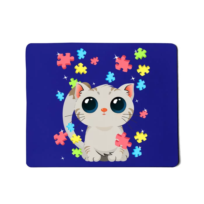 Autism Awareness Cute Cat Kitten Color Puzzles Balloons Great Gift Mousepad