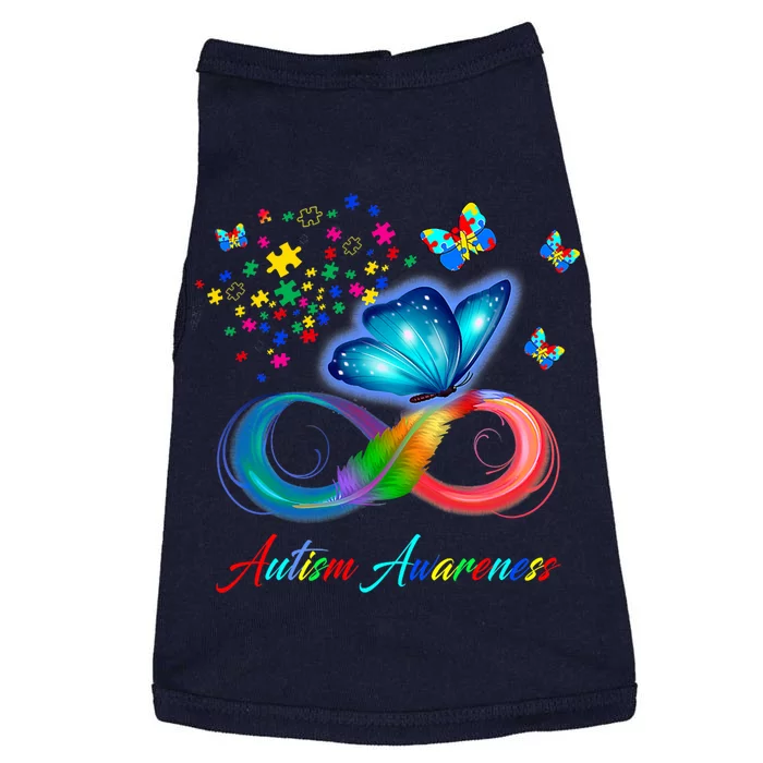 Autism Awareness Colorful Butterfly Doggie Tank