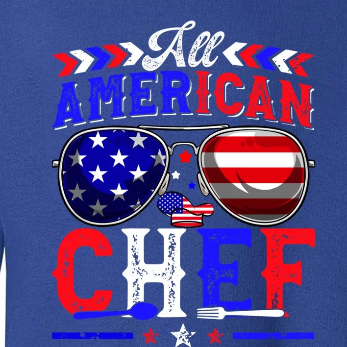 All American Chef Sunglasses Patriotic 4th Of July Gift Toddler Sweatshirt