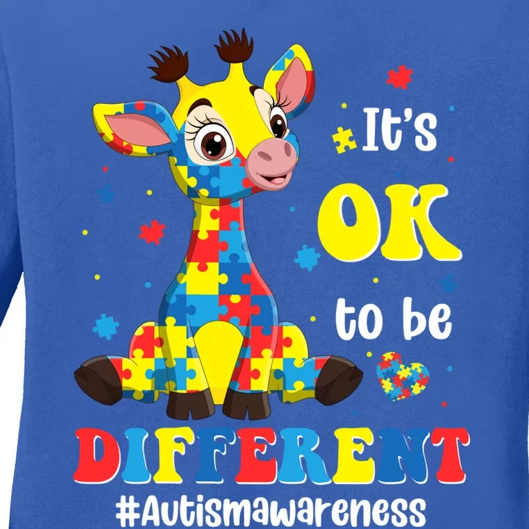 Autism Awareness Cute Giraffe Animals Cute Gift Ladies Long Sleeve Shirt