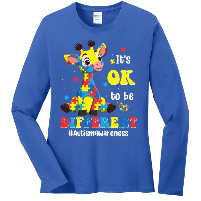 Autism Awareness Cute Giraffe Animals Cute Gift Ladies Long Sleeve Shirt