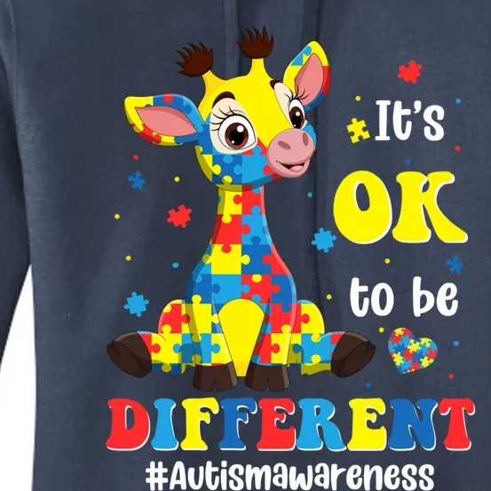 Autism Awareness Cute Giraffe Animals Cute Gift Women's Pullover Hoodie