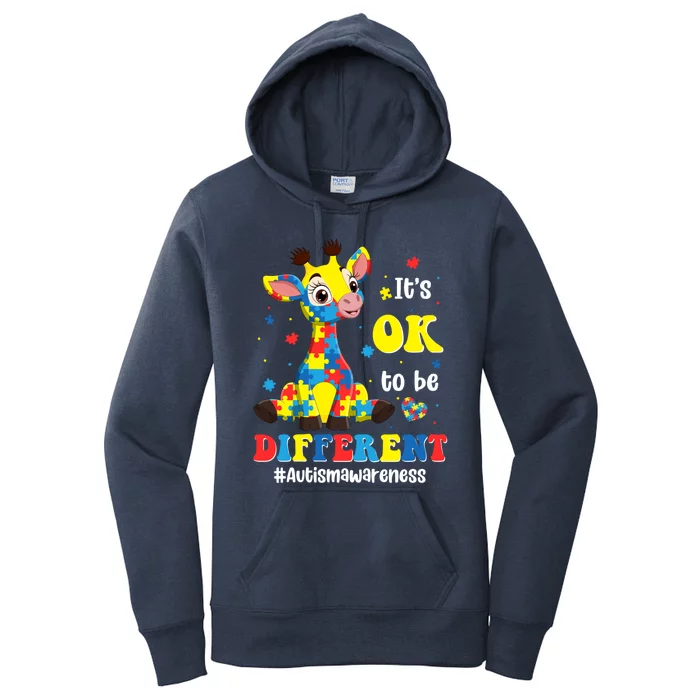 Autism Awareness Cute Giraffe Animals Cute Gift Women's Pullover Hoodie