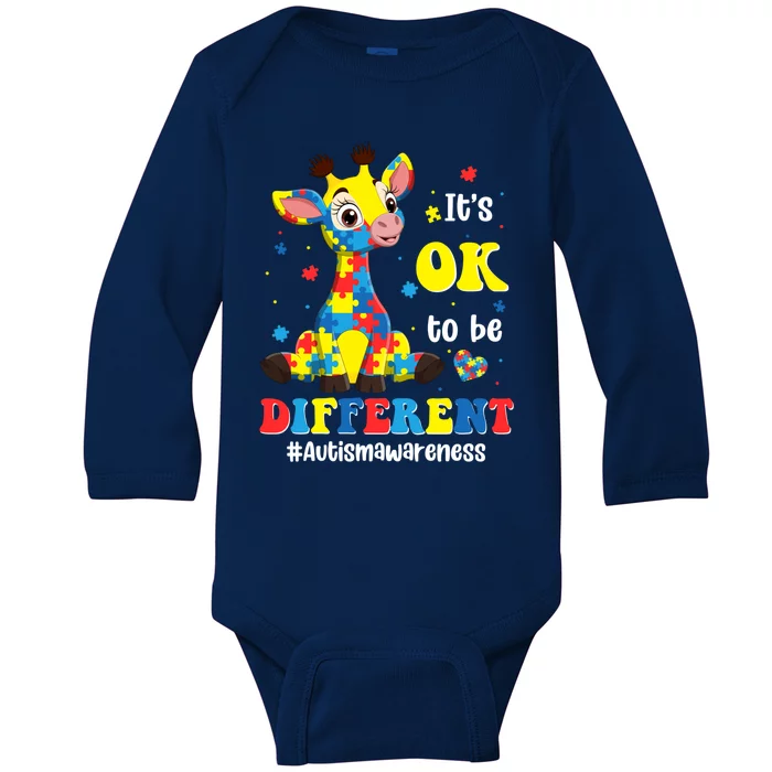 Autism Awareness Cute Giraffe Animals Cute Gift Baby Long Sleeve Bodysuit