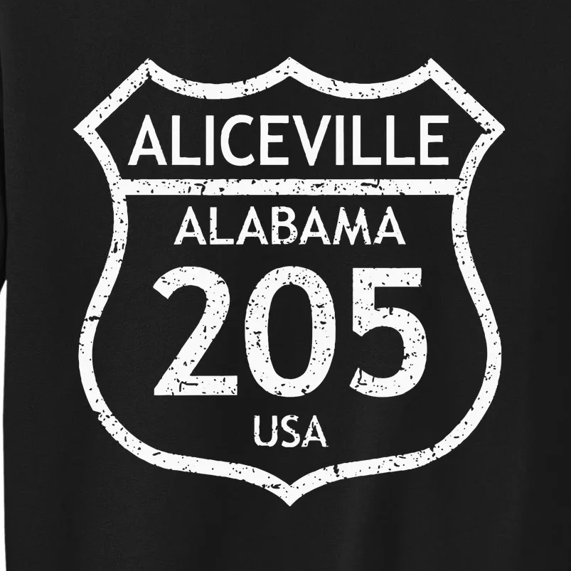 Alabama Area Code 205 Aliceville Al Home State Tall Sweatshirt