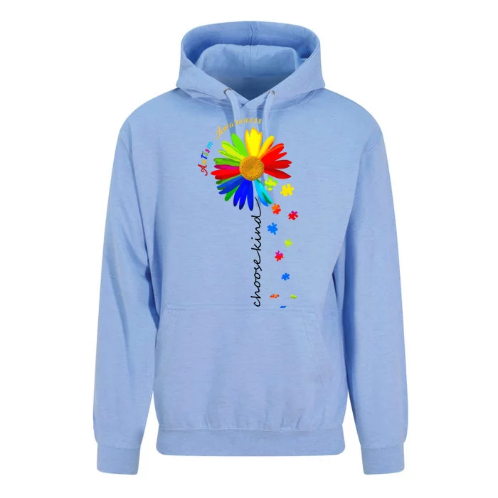 Autism Awareness Choose Kind Sunflower Puzzle Unisex Surf Hoodie