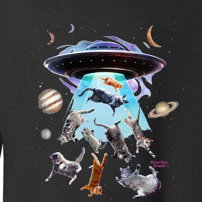 Aliens Abducting Cats Cat Kittens Ufo Saucer Cat Lover Toddler Sweatshirt