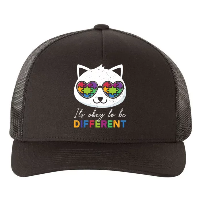 Autism Awareness Cat Warrior It's Ok To Be Different Yupoong Adult 5-Panel Trucker Hat