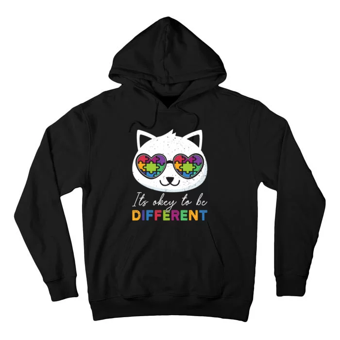 Autism Awareness Cat Warrior It's Ok To Be Different Tall Hoodie